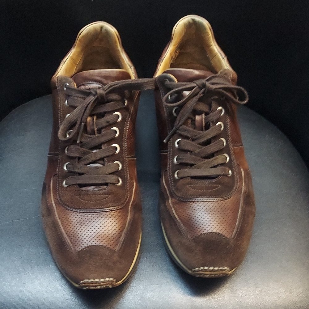 MAGNANNI Brown Leather Sneakers Men's Size 13
